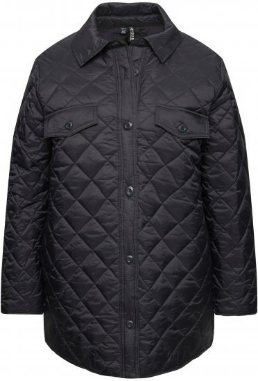 Ulla Popken Quilted Water Repellent Shirt Jacket Black - Jacken - 