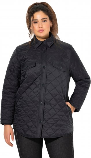 Ulla Popken Quilted Water Repellent Shirt Jacket Black - Jacken - 