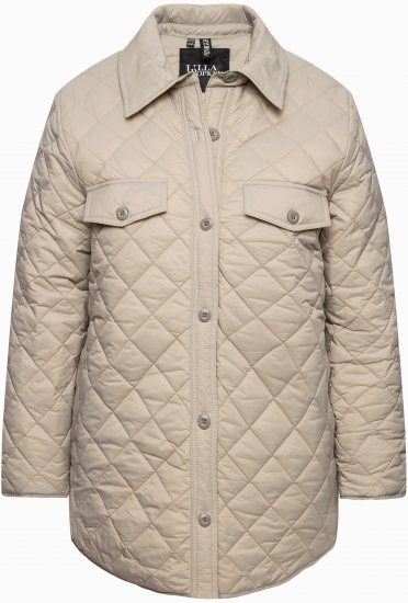 Ulla Popken Quilted Water Repellent Shirt Jacket Medium Grey - Jacken - 
