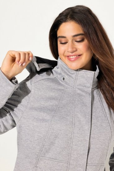 Ulla Popken HYPRAR Melange Softshell Jacket Grey Melange - Jacken - Große Jacken für Damen