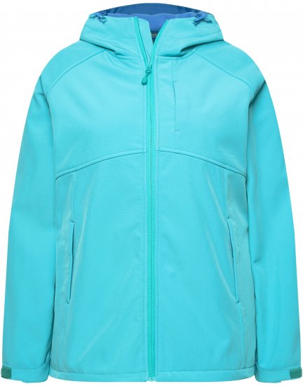 Ulla Popken Softshell Contrast Color Jacket Turquoise - Jacken - 