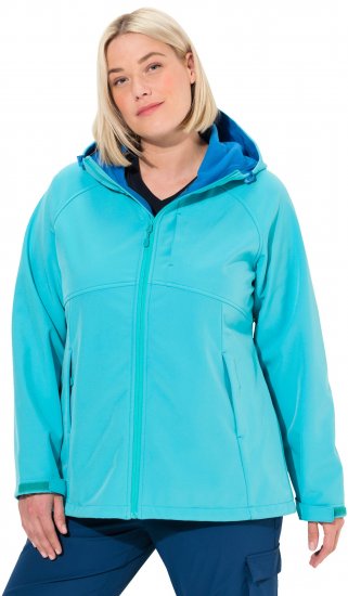 Ulla Popken Softshell Contrast Color Jacket Turquoise - Jacken - 