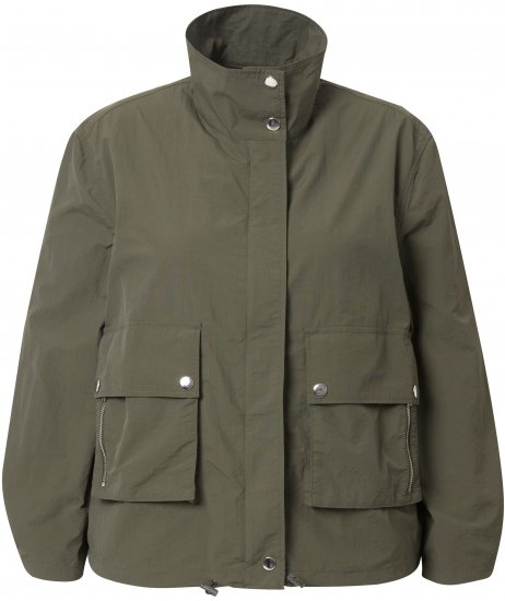Ulla Popken Cargo Style Elastic Hem Jacket Olive Grey - Jacken - 