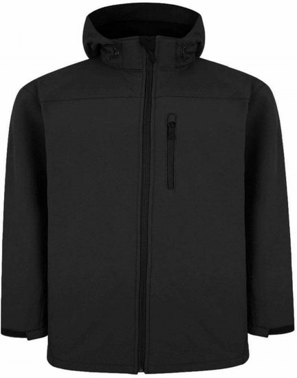 Espionage FL033 Softshell Jacket with Detachable Hood Black - Herren jacken - Herren Jacken in großen Größen