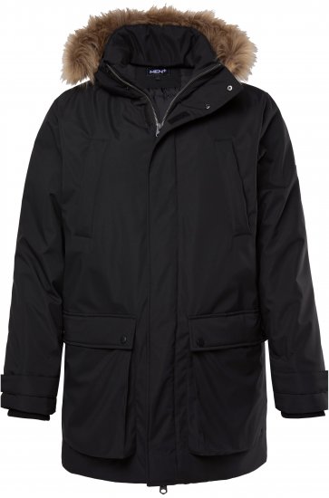 Men Plus Parka With Fur Hood Black - Herren jacken - Herren Jacken in großen Größen