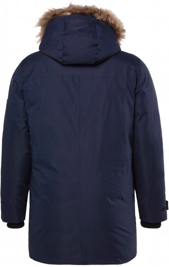 Men Plus Parka With Fur Hood Navy - Herren jacken - Herren Jacken in großen Größen