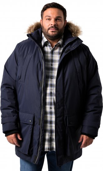 Men Plus Parka With Fur Hood Navy - Herren jacken - Herren Jacken in großen Größen