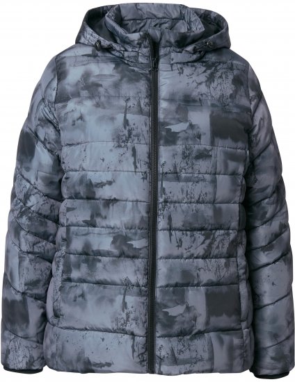 Ulla Popken HYPRAR Quilted Abstract Print Jacket Black - Jacken - 