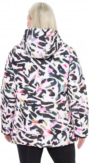 Ulla Popken HYPRAR Water-Repellent Allover Print Jacket Pale Beige - Jacken - 