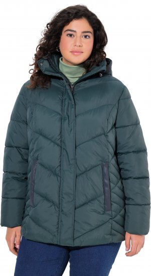 Ulla Popken HYPRAR Reflective Detail Quilted Jacket Dark Green - Jacken - 