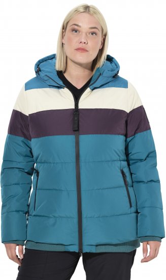 Ulla Popken HYPRAR Striped Triple Function Fully Lined Quilted Jacket Dark Petrol - Jacken - 
