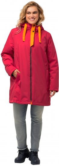Ulla Popken HYPRAR Triple Function Contrast Trim Quilted Lining Jacket Salsa Red - Jacken - 