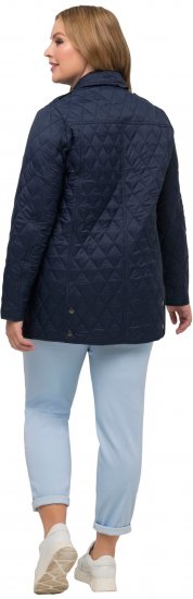 Ulla Popken Quilted Jacket with Plaid Lining Navy - Jacken - 