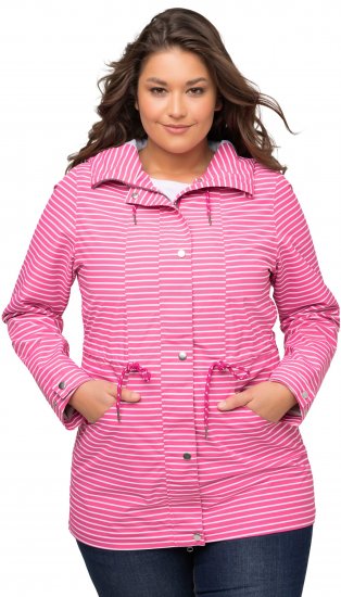 Ulla Popken HYPRAR Striped Triple Function Jacket Fuchsia Pink - Jacken - 