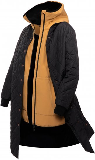 Ulla Popken 2-in-1 Quilted Fleece Lined Coat Black - Jacken - 
