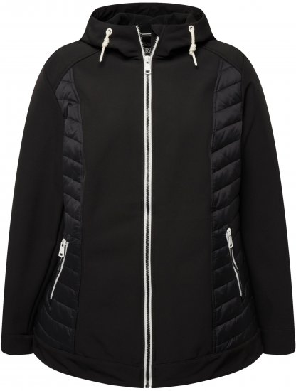 Ulla Popken Hyprar Quilt Mix Jacket Black - Jacken - 