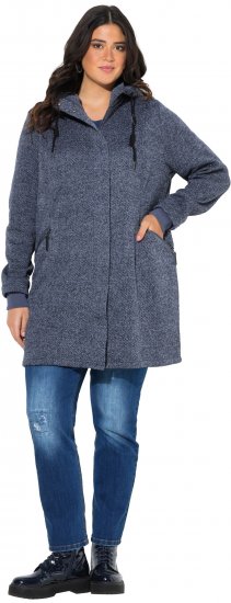 Ulla Popken Knit Fleece-Lined Jacket Navy - Jacken - 