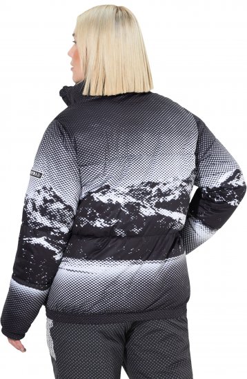 Ulla Popken HYPRAR Mountain Scene Performance Puffer Jacket Black - Jacken - 