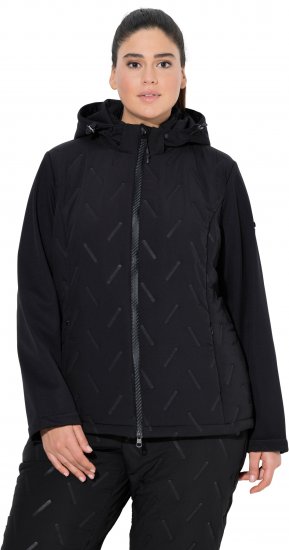 Ulla Popken Triple Function Laser Quilted Softshell Jacket Black - Jacken - 