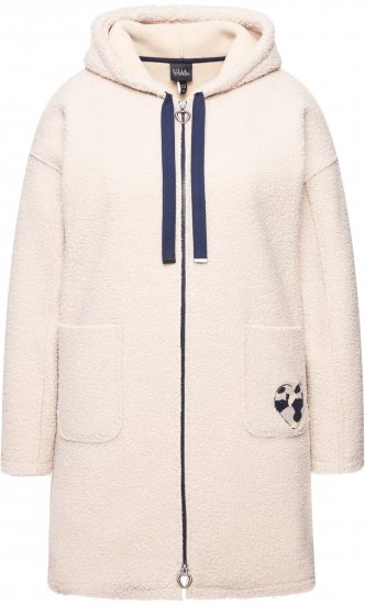 Ulla Popken Oversized Teddy Plush Heart Detail Jacket Pebble Grey - Jacken - 