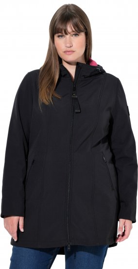 Ulla Popken Hyprar Soft Shell Water Repellent Hooded Jacket Black - Jacken - 