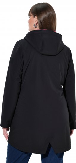 Ulla Popken Hyprar Soft Shell Water Repellent Hooded Jacket Black - Jacken - 