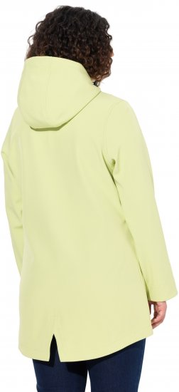 Ulla Popken Hyprar Soft Shell Water Repellent Hooded Jacket Lime Green - Jacken - 