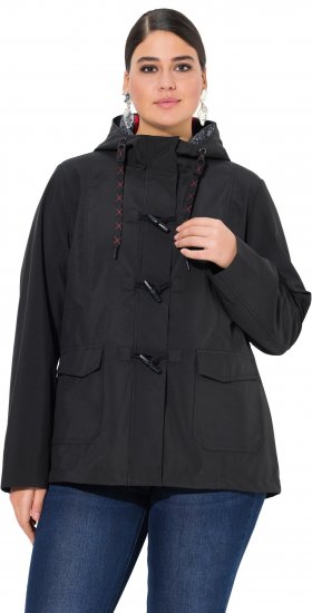 Ulla Popken HYPRAR Toggle Button Microfleece Lined Jacket Black - Jacken - 