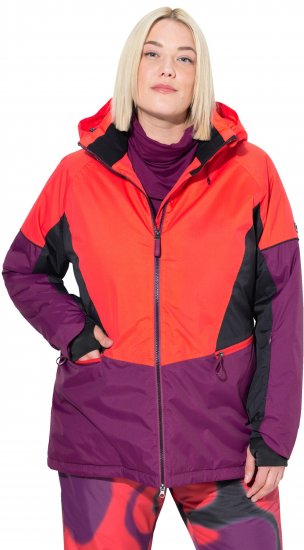 Ulla Popken HYPRAR Performance Colorblock Ski Jacket Coral - Jacken - 