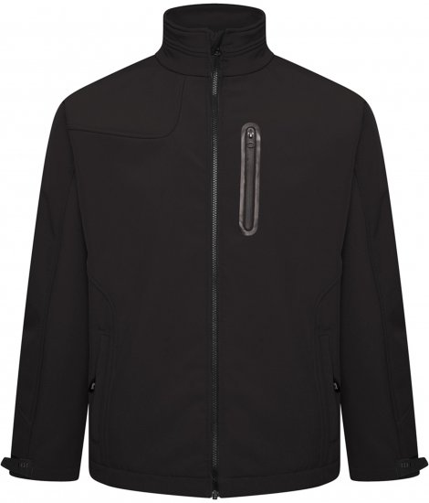 Kam Jeans KV132 Softshell Panelled Jacket Black - Herren jacken - Herren Jacken in großen Größen