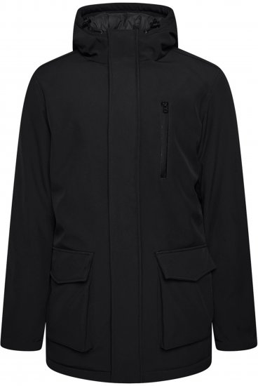 Kam Jeans KV144 Long Quilted Softshell Parka Black - Herren jacken - Herren Jacken in großen Größen