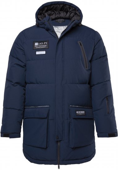 JAY-PI Warm Quilted Parka Dual Function, Wind and Water Repellant Navy - Herren jacken - Herren Jacken in großen Größen
