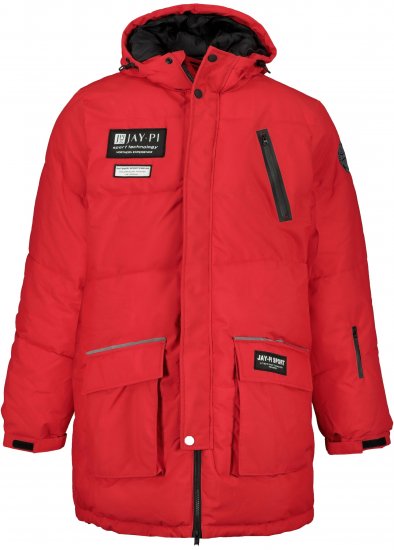 JAY-PI Warm Quilted Parka Dual Function Windproof and Water Repellent Red - Herren jacken - Herren Jacken in großen Größen