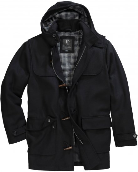 JP1880 Dufflecoat Water-repellent Black - Herren jacken - Herren Jacken in großen Größen