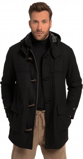 JP1880 Dufflecoat Water-repellent Black - Herren jacken - Herren Jacken in großen Größen