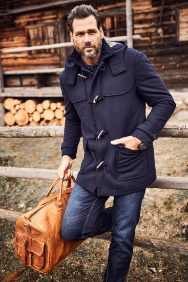JP1880 Duffle Coat Water Repellent with Detachable Hood Navy - Herren jacken - Herren Jacken in großen Größen