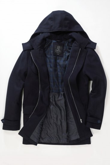 JP1880 Duffle Coat Water Repellent with Detachable Hood Navy - Herren jacken - Herren Jacken in großen Größen