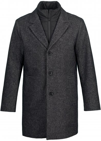 JP1880 Coat Wool Blend Quilted Insert Black - Herren jacken - Herren Jacken in großen Größen