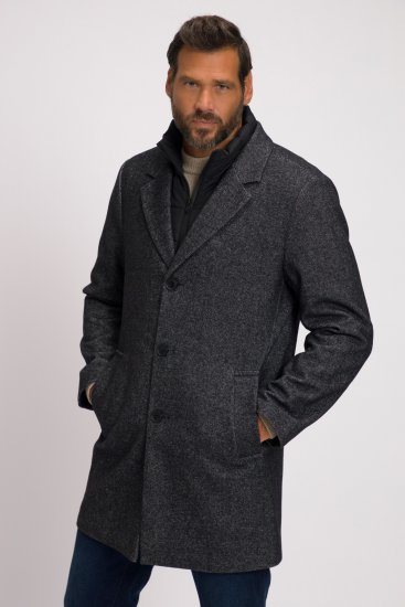 JP1880 Coat Wool Blend Quilted Insert Black - Herren jacken - Herren Jacken in großen Größen