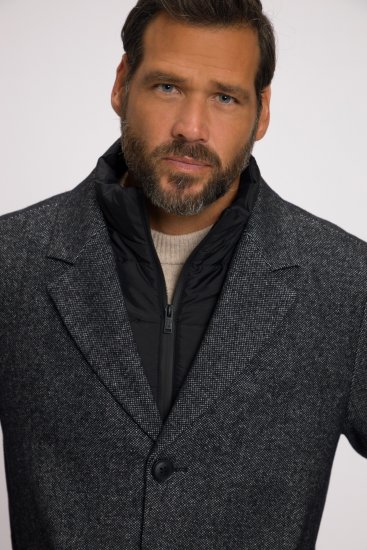 JP1880 Coat Wool Blend Quilted Insert Black - Herren jacken - Herren Jacken in großen Größen