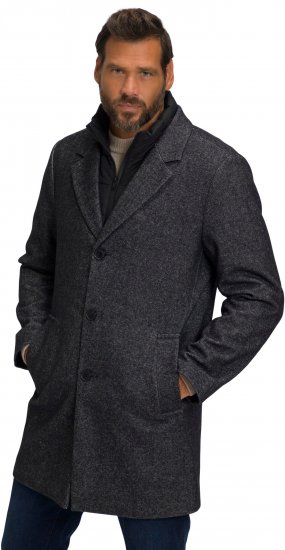 JP1880 Coat Wool Blend Quilted Insert Black - Herren jacken - Herren Jacken in großen Größen