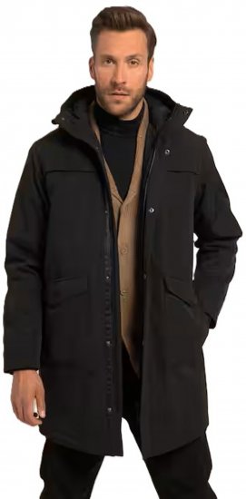 JP1880 Parka Warm Sleeves with Windcuffs Black - Herren jacken - Herren Jacken in großen Größen
