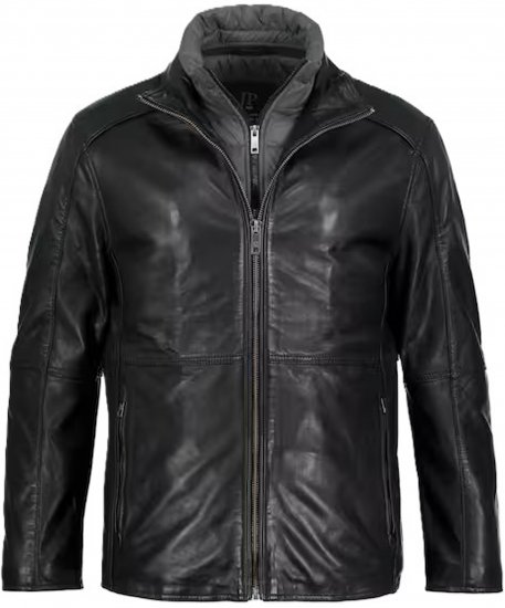 JP1880 Jacket Nappa Lamb Leather Black - Herren jacken - Herren Jacken in großen Größen