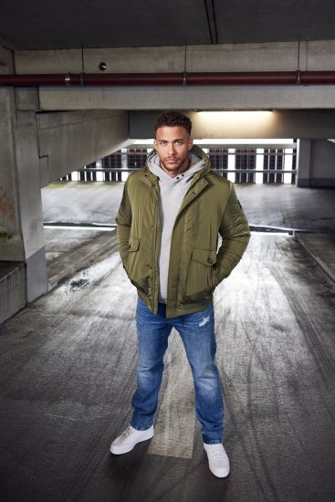 STHUGE Bomber Jacket With Hood Green - Herren jacken - Herren Jacken in großen Größen