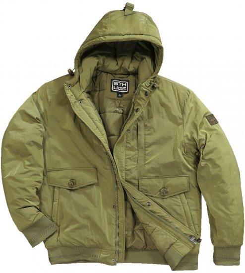 STHUGE Bomber Jacket With Hood Green - Herren jacken - Herren Jacken in großen Größen