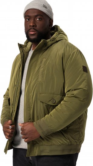 STHUGE Bomber Jacket With Hood Green - Herren jacken - Herren Jacken in großen Größen