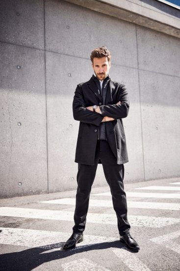 JP1880 Coat Wool Blend Quilted Black - Herren jacken - Herren Jacken in großen Größen