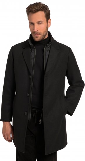 JP1880 Coat Wool Blend Quilted Black - Herren jacken - Herren Jacken in großen Größen