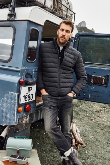 JP1880 Jacket Quilted Stand-up Collar Black - Herren jacken - Herren Jacken in großen Größen