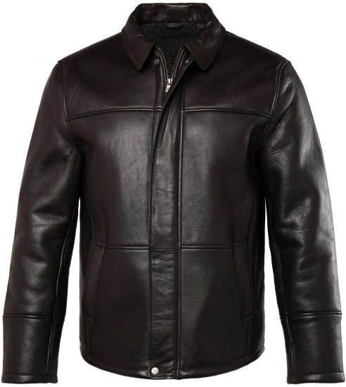 JP1880 Leather Jacket Soft Lamb Nappa Dark Brown - Herren jacken - Herren Jacken in großen Größen